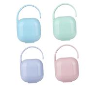 SUPVOX Scatola Porta Ciuccio Per Ragazzo Ragazza 4 Pezzi in Plastica Portatile Maniglia, Custodia Igienica Per Porta Ciuccio Da Esterno Adatta a Passeggini e Borse Per Pannolini