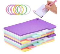 SUPVOX Schede Indice Colorate a Righe con 300 Fogli Preforati e Anelli Metallici, Set di Carte Didattiche per Studio e Appunti, Pratiche Schede con Rilegatura ad Anelli Colore Casuale