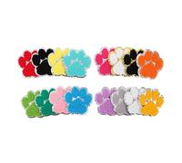 SUPVOX Set 16 Toppe Termoadesive Impronta di Zampa Ricamate Applicazioni Stirabili Bordo Argento per Abbellimenti e Riparazioni di Vestiti Jeans e Accessori Fai da Te per Amanti degli