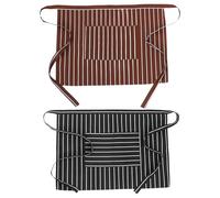 SUPVOX Set 2 Pezzi Grembiuli da Cameriera in Poliestere con 2 Tasche, Resistente All'abrasion e All'usura, Stile Moderno e Professionale per Bar e Dessert Shop