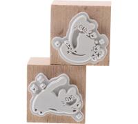 SUPVOX Set 2 Pezzi Timbri in Legno Retrò Design Animale Carino Timbri per Diario Fai da Te Artigianato e Album di Ritagli Accessori Creativi per Progetti Manuali e Decorazioni