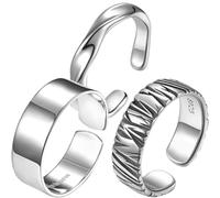 SUPVOX Set 3 Anelli Regolabili da Uomo Vintage in Lega Anelli Gotici e Punk Aperto Estetici per Feste Cosplay e Street Dance