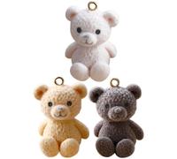 SUPVOX Set 3 Ciondoli Orso Microfloccati per Creazione Gioielli Piccoli Pendenti per Braccialetti e Orecchini Accessori Artigianali per Collane Colori Caffè Bianco e Beige Materiale