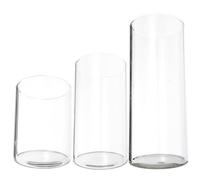 SUPVOX Set 3 Portacandele Cilindro in Vetro Trasparente Antivento, Paralume per Candela Colonna, Portacandele da Tavolo per Decorazione Casa, Matrimonio e Feste (47x60+47x90+47x120 Mm)
