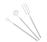 SUPVOX Set 3 Utensili per Immersione Cioccolato in Acciaio Inox, Forchette e Cucchiaio per Fonduta e Decorazione Dolci, Accessori Cucina per Preparazione Caramelle e Dessert Fai da Te