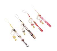 SUPVOX Set 4 Pezzi Ciondolo Portachiavi Gatto Portafortuna Giapponese Maneki Neko con Campanella, Tracolla a Catena per Telefono Colorata, Accessorio Regalo Decorativo per Chiavi, Borse