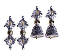 SUPVOX Set 4 Pezzi Ciondolo Vajra in Argento Design Retrò, Resistente alla Ruggine e Usura, per Decorare Portachiavi e Accessori Buddisti