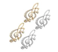 SUPVOX Set 4pz Spille Note Musicali Strass in Lega di Zinco, Accessori Eleganti per Abiti e Completi, Resistenti per Eventi Formali e Feste