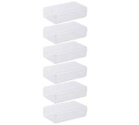 SUPVOX Set 6 Astucci Portapenne in Plastica Trasparente Impilabili Organizer Cancelleria Grande Capacità per Scuola Ufficio e Scatola Porta Matite e Pennarelli Resistente e Leggera