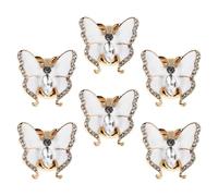 SUPVOX Set 6 Copribottoni a Farfalla 3d Strass Chiari per Camicette da Donna, Accessori Eleganti per Abbigliamento da Ufficio e Feste Formali, Clip Compatibili per Bottoni Camicia