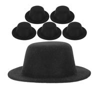 SUPVOX Set 6 Mini Cappelli a Cilindro Neri per Pupazzo di Neve, Decorazioni Natalizie Fai da Te, Accessori Artigianali per Bambole, Decorazione Invernale per Casa e Festa