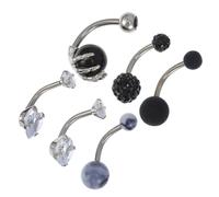SUPVOX Set 6 Pezzi Anelli per Pancia in Acciaio Inossidabile Antiruggine Piercing Sicuri per Corpo Design a Cuore Nero e Bianco Gioielli per Pancia Delicati sulla Pelle e Resistenti