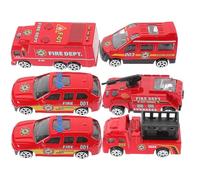 SUPVOX Set 6 Pezzi Auto Giocattolo a Traino Camion Dei Pompieri in Lega Per Bambini, Modelli Di Simulazione Controllo Inerziale, Gioco Educativo e Regalo Festa Per Bambini