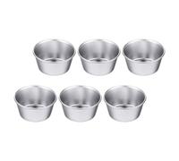 SUPVOX Set 6 Pezzi Stampi per Muffin e Torta in Acciaio al Carbonio Antiaderente, Teglia per Dolci e Coppette di Budino Resistente al Calore, per Cucina, Ristorante e Panetteria