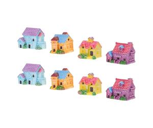 SUPVOX Set 8 Pezzi Micro Paesaggio Casa delle Fate in Resina, Miniature Prefabbricate per Decorazioni da Esterno, Accessori Resistenti alle Intemperie, Kit Creativo per Spazi