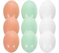 SUPVOX Set 9 Pezzi Uova Finte in Legno per Decorazioni di Pasqua Creative, Uova di Simulazione Desktop Colorate per Attività Artistiche e Giochi , Accessori per Festa Pasquale