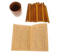 SUPVOX Set Bastoncini Divinazione in bambù 64 Esagrammi con Libro e Immagine Strumento Guida Spirituale Tradizionale Cinese Portatile per Studio e Insegnamento i Ching