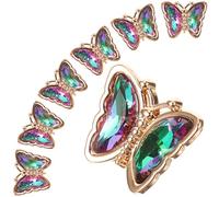 SUPVOX Set da 10 Bottoni Decorativi a Farfalla Strass, Piccoli Pulsanti in Metallo per Cucito e Abbigliamento, per Cappotti, Giacche e Accessori Moda, Materiali per Bottoni Fai da Te