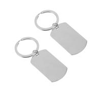 SUPVOX Set da 2 Portachiavi Quadrati in Acciaio Inox Lettere Inglesi Portachiavi Natalizi in Metallo Resistente Piccolo e Lucido Regalo per Amici