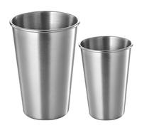 SUPVOX Set da 2 Tazze di Birra in Acciaio Inox 350ml e 170ml, Bicchieri Infrangibili per Casa e Feste, Leggeri, Facili da Pulire, Multifunzione per Birra, Latte e Bevande Riutilizzabile