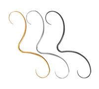 SUPVOX Set da 3 Anelli Piercing al Setto Nasale Baffi, Acciaio Inossidabile 1,6x62mm, Colori Argento, Nero e Oro, Gioielli per Corpo Uomo, Comodi e Sicuri per Uso Quotidiano