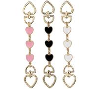 SUPVOX Set da 3 Estensori per Tracolla a Forma di Cuore, Catene di Estensione per Borse a Tracolla in Metallo, Accessori Decorativi per Sostituzione e Personalizzazione di Borse, Colori