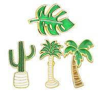 SUPVOX Set da 4 Spille in Lega a Forma di Foglia e Cactus, Accessori Eleganti per Abbigliamento, Borse e Sciarpe, Decorazioni Leggere per Feste di Natale e Regali Stile Stile Casuale