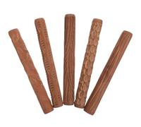 SUPVOX Set da 5 Rulli in Legno per Modellare Argilla Motivo Strutturato, Utensili Manuali per Ceramica e Forniture Artigianali, per Decorazioni Fai da Te e Lavori di Ceramica Creativi
