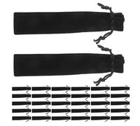 SUPVOX Set da 50 Astucci per Penne in Velluto Nero Coulisse Custodia Morbida Portapenne Compatta per Penne Stilografiche e Matite per Scuola e Ufficio