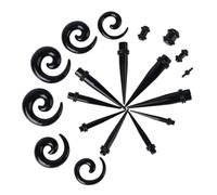 SUPVOX Set da 54 Pezzi Tappi per Piercing Padiglione Auricolare in Silicone Nero Dilatatori per Orecchie Espansione Auricolare Accessori per Piercing Adatti a Matrimoni e Occasioni
