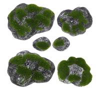 SUPVOX Set Decorativo 6 Pezzi Pietre Artificiali Muschio Finto, Pietre Decorative Resistenti all’umidità per Arredamento Casa e Giardino, per Paesaggi e Bonsai