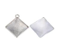 SUPVOX Set di 100 Pezzi in Lega Argento Base Quadrata Accessori per Ornamenti da Parete e Portico per Decorazioni Creative Casa e Feste