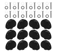 SUPVOX Set di 12 Pomelli per Accordatore Chitarra Acustica in Plastica Nera Semicircolare Viti in Metallo, Resistenti All’usura e Presa Confortevole, Adatti per Riparazioni
