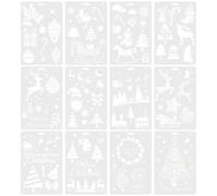 SUPVOX, set di 12 stencil da disegno, per decorazioni natalizie