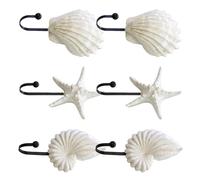 SUPVOX Set di 6 Ganci da Parete Tropicali per Appendere Design a Stella Marina, Conchiglia e Chiocciola in Resina Bianca, Atmosfera Estiva per Ingresso e Camera da Letto
