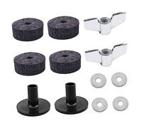 SUPVOX Set Di Accessori Per Piatti Per Batteria 12 in 1 Con Rondelle in Feltro Manicotti Per Piatti E Dadi Ad Alette - Grigio