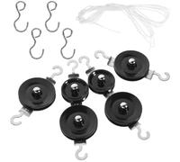SUPVOX Set di Pulegge Doppie e Singole Strumento Portatile in Ferro Nero per Esperimenti di Fisica e Meccanica per Laboratori Scolastici e Educazione Domestica