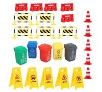 SUPVOX Set di segnali stradali in plastica per ragazzi e ragazze, giocattolo educativo creativo leggero e pratico per sensibilizzazione alla sicurezza stradale
