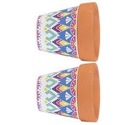 SUPVOX Set Di Vasi Per Piante Da Da 10 Cm Vasi Per Fiori in Ceramica Rossa Con Supporto in Ferro Per L'arredamento Della Casa
