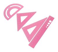 SUPVOX Set Goniometro Professionale 4 Pezzi Righello Triangolare in Metallo Rosa Kit Misurazione Matematica per Studenti Architetti e Ingegneri Forniture Ufficio e Disegno Tecnico