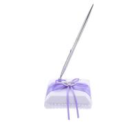 SUPVOX Set Penna a Sfera per Matrimonio con Supporto Decorato a Cuore, Penna da Scrivania per Libro degli Ospiti Nuziale, Accessorio per Ricevimento e Firma Ospiti in Metallo Elegante