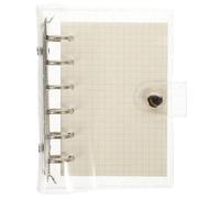 SUPVOX Set Quaderno Raccoglitore A7 6 Anelli in Pvc Trasparente, Blocco Note a Fogli Mobili 45 Pagine a Quadretti, Album Decorativo per Scrittura Creativa, Diario e Organizzazione