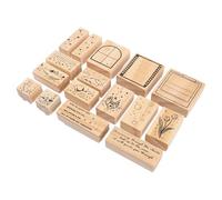 SUPVOX Set Timbri in Legno Floreali per Scrapbooking Fai da Te, Piccoli Timbri in Legno Delicato per Decorazioni Artigianali, per Ragazzo Ragazza e Appassionati di Album Creativi