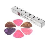 SUPVOX Sordina per Chitarra in Acciaio Inox Accessorio per Esercizi di Chitarra Riduzione del Rumore Set 6 Plettri Colorati Folk e Classica