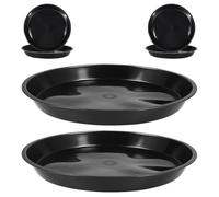 SUPVOX Sottovaso per Piante da 6 Pezzi: Vassoio Rotondo da 30 cm per l'acqua piovana - Piatto per Fiori in plastica Nera per Piante grasse e Cactus