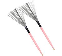 SUPVOX Spazzola Per Batteria in Acciaio Al Carbonio e Manico in Legno Resistente e Confortevole Design Compatto Per Facile Riporre in Custodia Per Percussioni Come Batterie e Tamburi Jazz