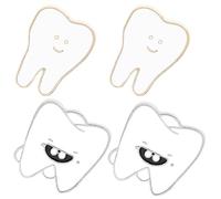 SUPVOX Spilla a Forma di Denti 4 Pezzi, Spilla da Dentista Chiusura a Scatto, Decorazione per Abbigliamento e Borse, Regalo per Ragazze e Donne