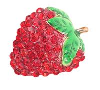 SUPVOX Spilla da Bavero a Forma di Fragola con Pietre Decorative Rosse in Lega di Zinco, Resistente All'usura e Rottura, Elegante per Occasioni di Anniversari e Abbigliamento