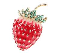 SUPVOX Spilla da Bavero Rossa a Forma di Fragola in Rame Design Cartoon Carino, Facile da Portare e Versatile, come Accessorio Natalizio per Halloween