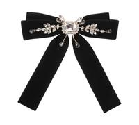 SUPVOX Spilla Fiocco Vintage a Fiocco Luminoso Spilla da Colletto Elegante per Uniformi Jk e Abiti da Festa Accessorio Decorativo Vittoriano da Donna in Colore Nero